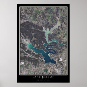 Belton Lake Texas Satellite Poster Map