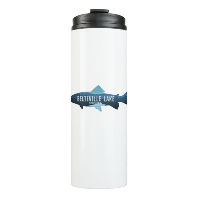 Beltzville Lake Pennsylvania Fish Thermal Tumbler (Front)