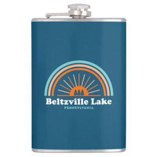 Beltzville Lake Pennsylvania Rainbow Hip Flask
