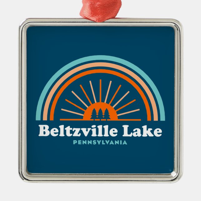 Beltzville Lake Pennsylvania Rainbow Metal Ornament (Front)