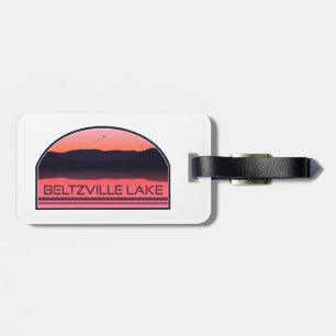 Beltzville Lake Pennsylvania Red Sunrise Luggage Tag