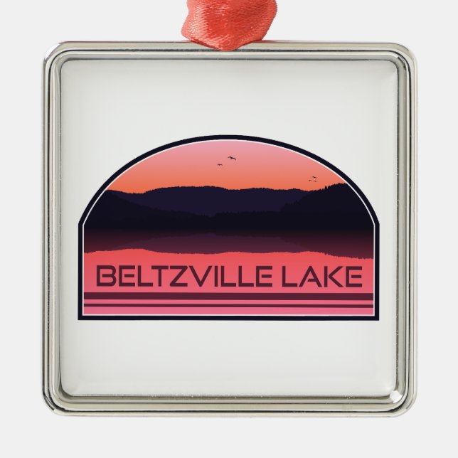 Beltzville Lake Pennsylvania Red Sunrise Metal Ornament (Front)