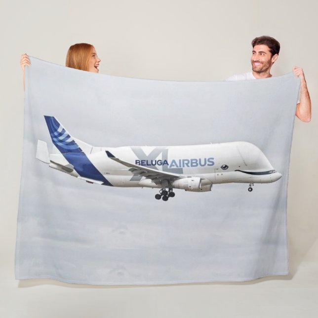 BELUGA AIRPLANE FLEECE BLANKET (In Situ)