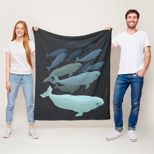 Beluga Blanket Beluga Whale Art Fleece Blanket (In Situ)