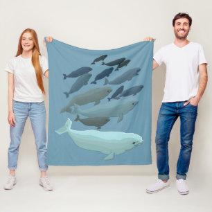 Beluga Blanket Beluga Whale Art Fleece Blanket
