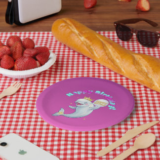Beluga Boo Happy Birthday Party Plate