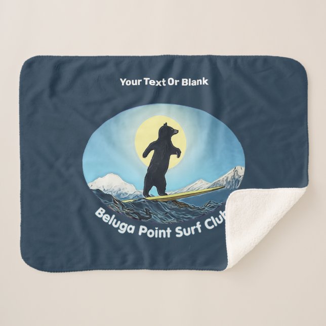 Beluga Point Surf Club Sherpa Blanket (Front (Horizontal))
