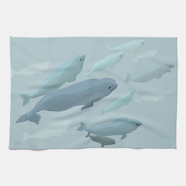 Beluga Towel Beluga Whale Dish Towels Whale Gifts (Horizontal)