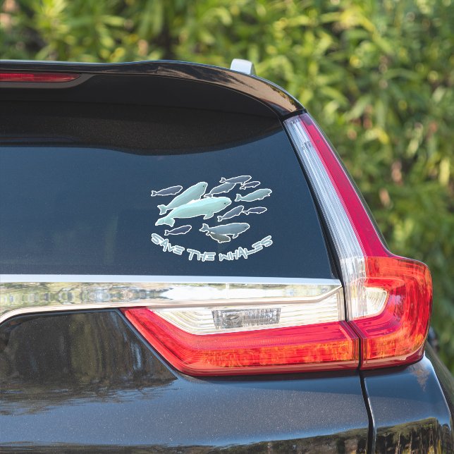 Beluga Whale Art Sticker Personalised Whale Decals (Car Side)
