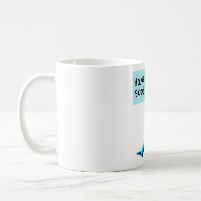 Beluga Whale Birthday Artwork Playful Marine Mamma Coffee Mug (Left)