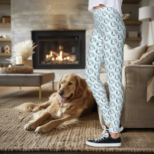 Beluga Whale Blue Leggings