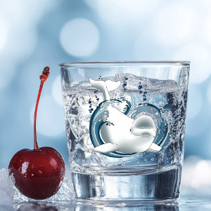 Beluga Whale Blue Shot Glass
