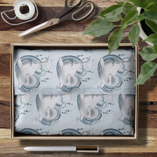 Beluga Whale Blue Tissue Paper