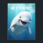 Beluga Whale Cartoon Blue Green Arctic Ocean  Postcard<br><div class="desc">The "Beluga Whale Cartoon Blue Green Arctic Ocean Postcard" is a delightful and vibrant card featuring a charming cartoon depiction of a beluga whale set against a serene Arctic Ocean backdrop. With a playful colour palette of blue and green, this postcard is perfect for sending cheerful greetings or capturing the...</div>