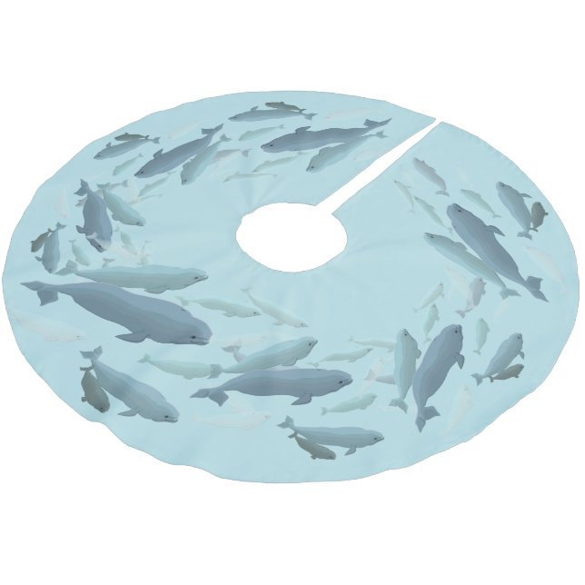 Beluga Whale Christmas Tree Skirt Whale Tree Skirt (Angled)