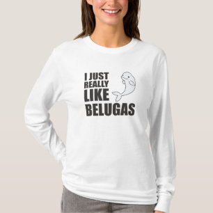 Beluga Whale Cute Animals For Kids T-Shirt