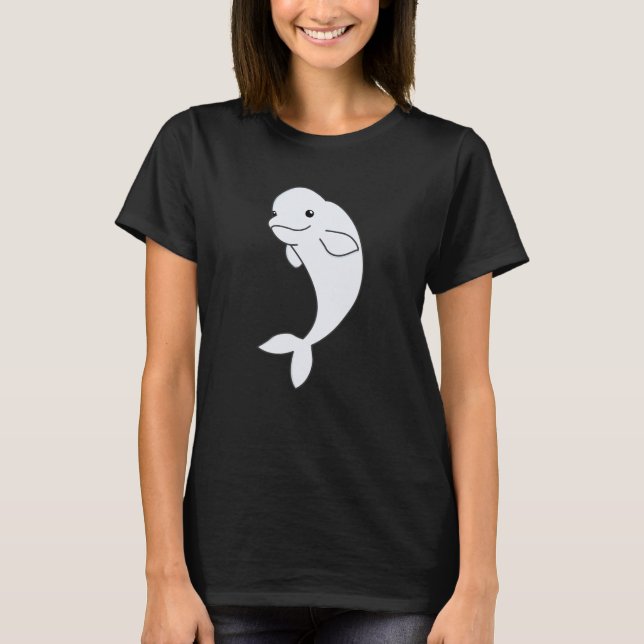 Beluga Whale Cute Animals For Kids T-Shirt (Front)