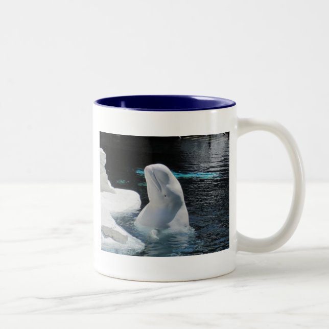 Beluga Whale Gifts Two-Tone Coffee Mug (Right)