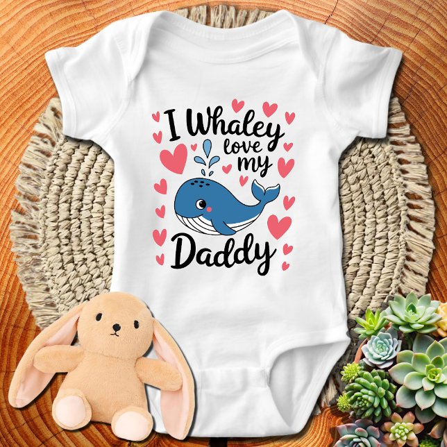 Beluga Whale I Whaley Love My Daddy Baby Bodysuit (Creator Uploaded)