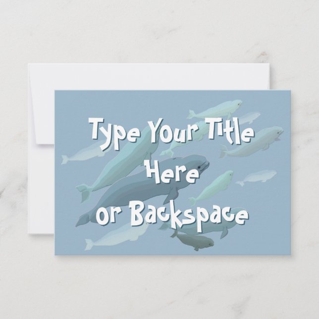 Beluga Whale Invitations Personalised Whale RSVP (Front)