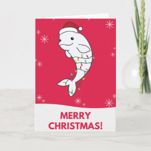 Beluga Whale Merry Christmas Winter Animals Whales Card