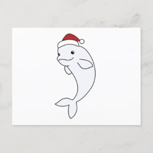 Beluga Whale Merry Christmas Winter Animals Whales Postcard