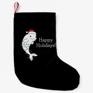 Beluga Whale Merry Christmas Winter Animals Whales Small Christmas Stocking