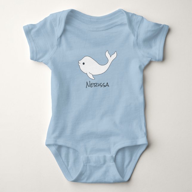 Beluga Whale Name  Baby Bodysuit (Front)