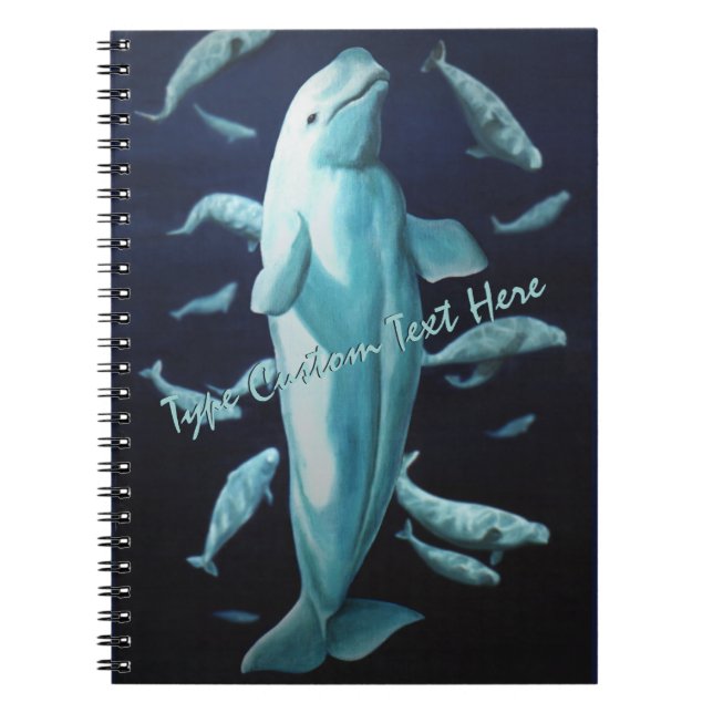 Beluga Whale Notebook Personalised Whale Journal (Front)