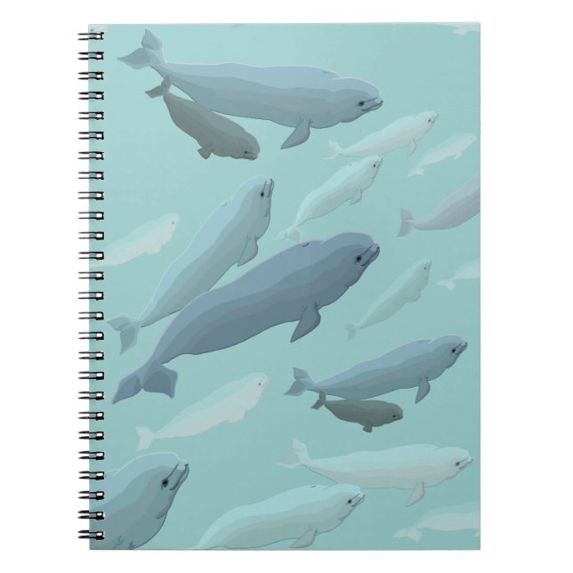 Beluga Whale Notebook Whale Art Journal Book (Front)