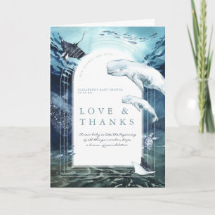 Beluga Whale Ocean   Baby Shower Thank You Card