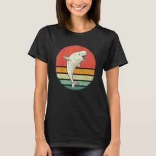 Beluga Whale Ocean Belugas Retro Sunset T-Shirt
