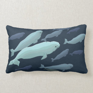 Beluga Whale Pillow Baby Beluga Whale Throw Pillow
