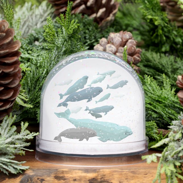 Beluga Whale Snow Globe Custom Whale Snow Globe (Winter)