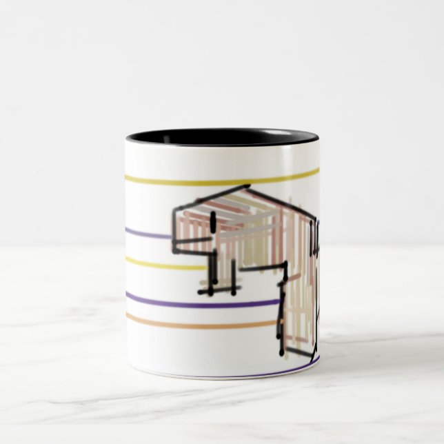 Beluga whale summer joy Two-Tone coffee mug (Center)