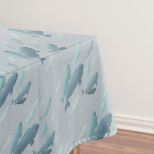 Beluga Whale Tablecloth Whale Art Tablecloth