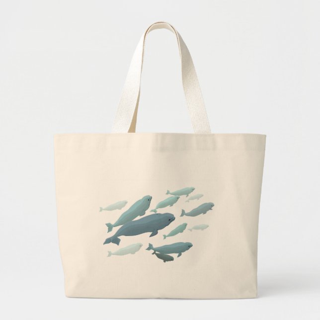 Beluga Whale Tote Bags & Blue Beluga Gifts (Front)