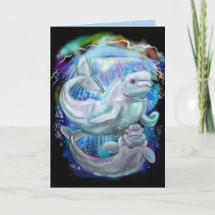Beluga Whales Holiday Card