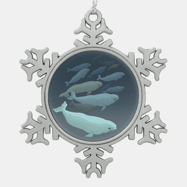 Beluga Whales Ornament Personalised Whale Ornament (Front)