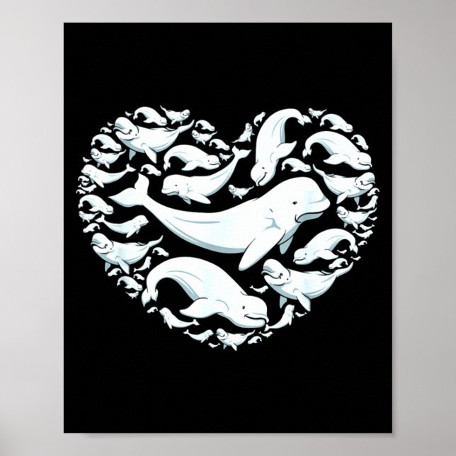 Beluga Whales Valentine Days For Kids Boy Girl Men Poster (Front)