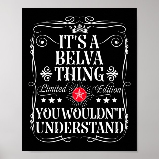 Belva Name Its A Belva Thing You Wouldn't Understa Poster (Front)