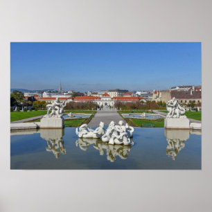 Belvedere Palace Pool, Vienna, Austria Poster