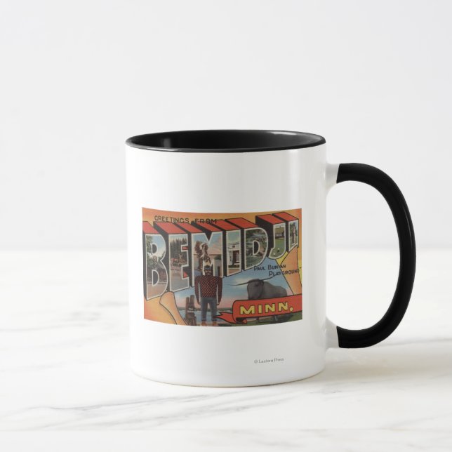 Bemidji, Minnesota - Large Letter Scenes Mug (Right)