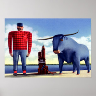 Bemidji Minnesota Paul Bunyan and Babe Poster