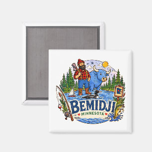 Bemidji Minnesota Paul Bunyan & Babe the Blue Ox Magnet