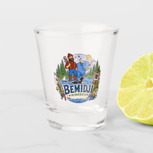 Bemidji Minnesota Paul Bunyan & Babe the Blue Ox Shot Glass