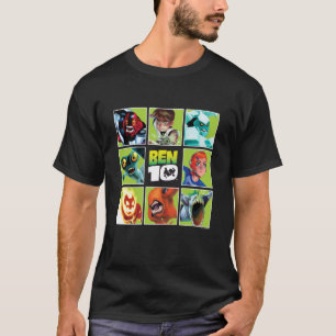 Ben 10 Alien Character Grid Pop Art Cartoon Long S T-Shirt