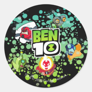 Ben 10 Alien Forms Bubble Graphic Classic Round Sticker