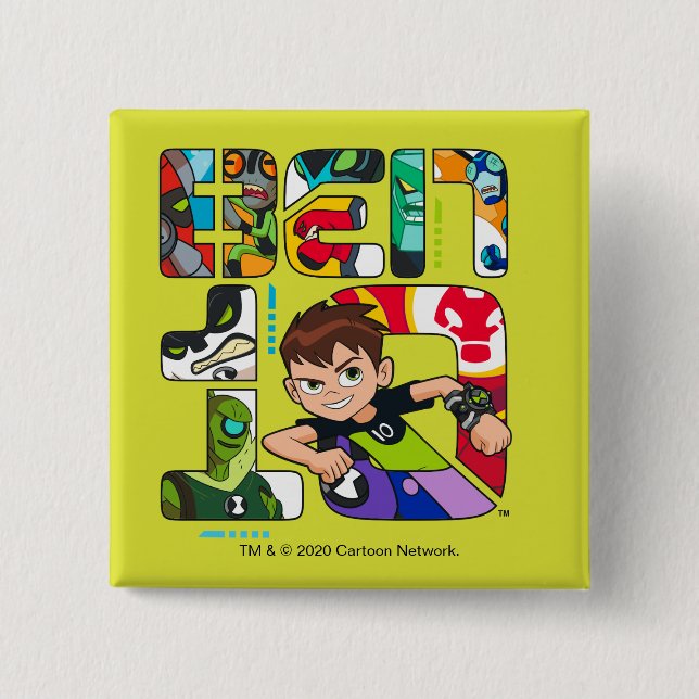 Ben 10 Alien Logo 15 Cm Square Badge (Front)