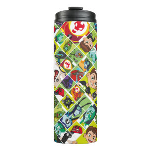 Ben 10 Alien Tile Pattern Thermal Tumbler